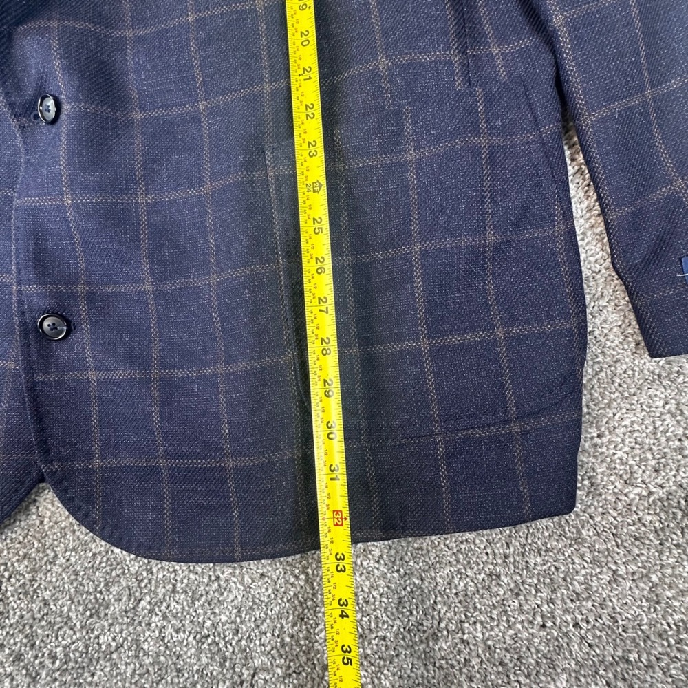 Stafford Blazer Mens 52R Navy Windowpane Wool Seasonal Sport coat Business NWT - Picture 9 of 12